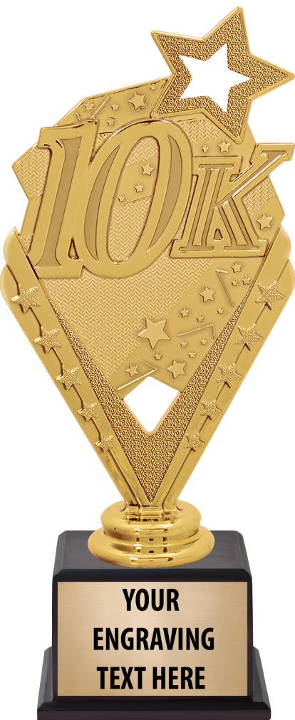 7.5" TROPHY ON BROWN WOOD BASE