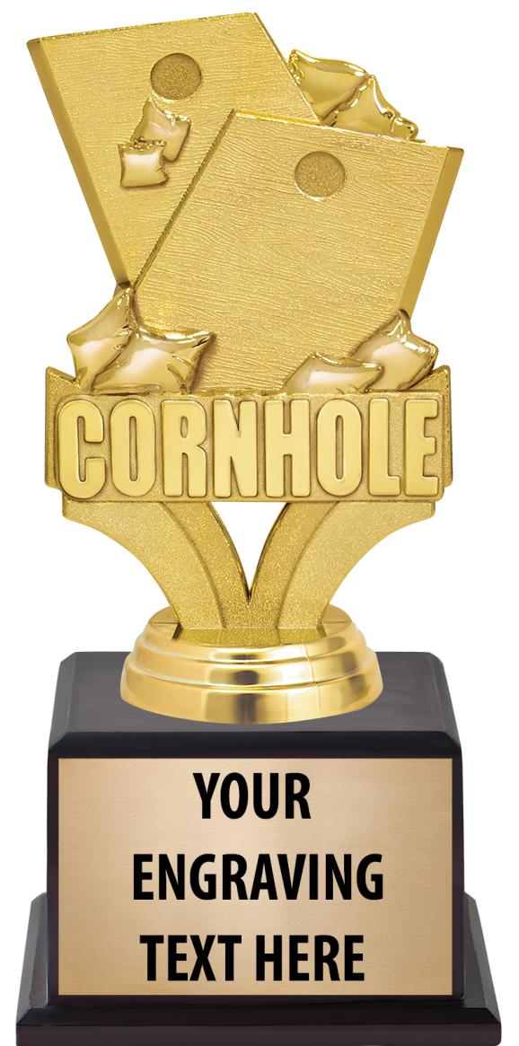 7.5" TROPHY ON BROWN WOOD BASE