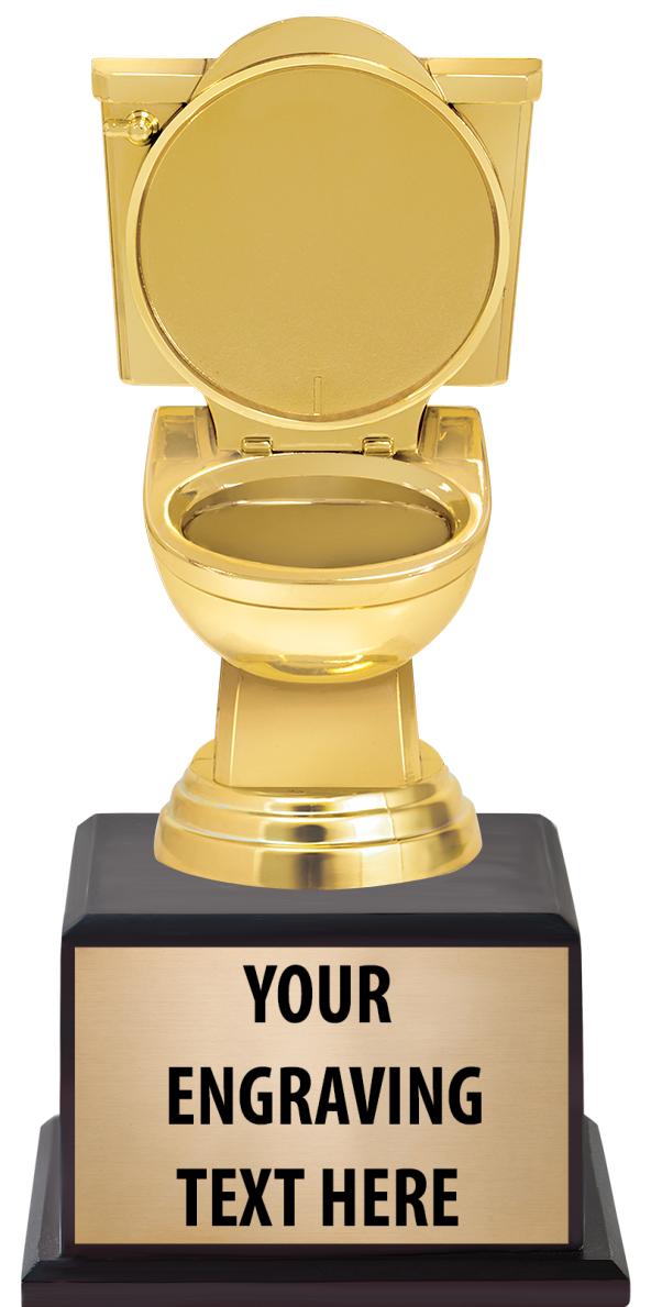 7.5" TROPHY ON BROWN WOOD BASE