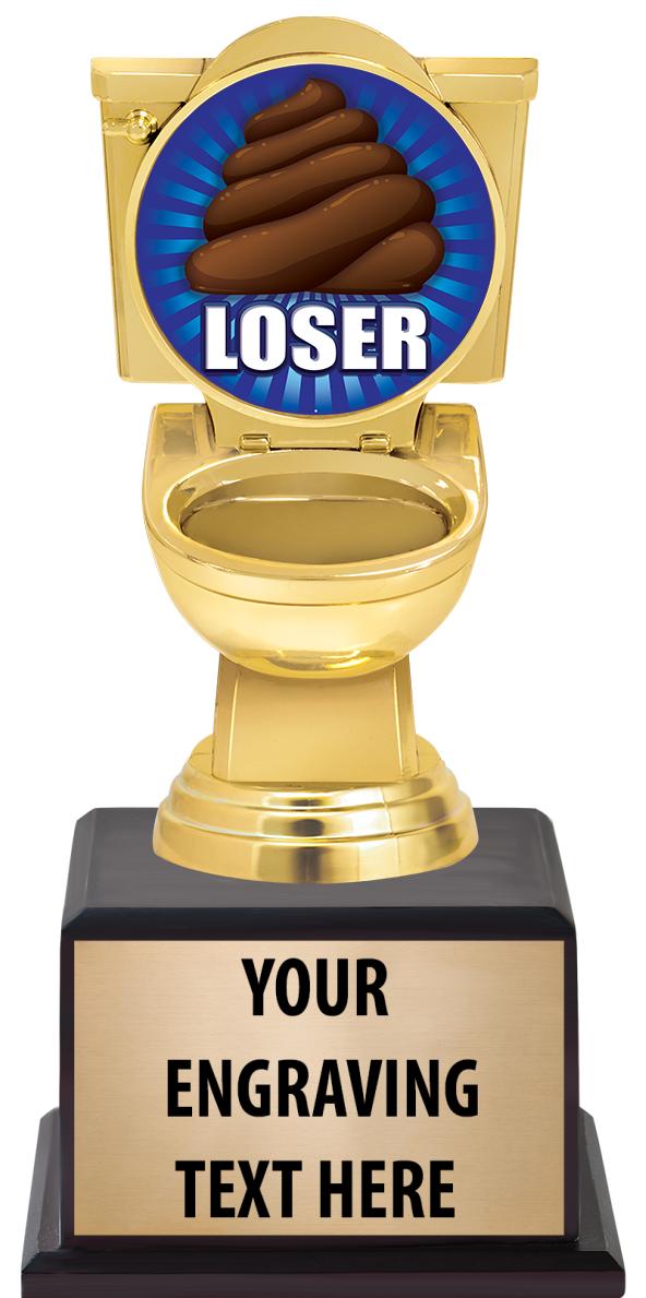 7.5" TROPHY ON BROWN WOOD BASE