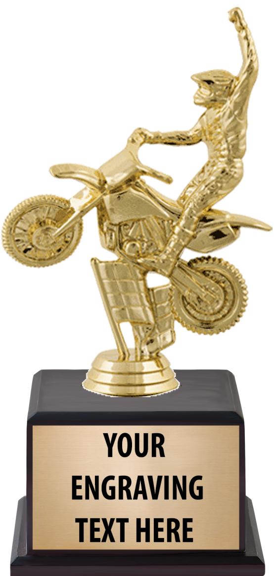 7.5" TROPHY ON BROWN WOOD BASE