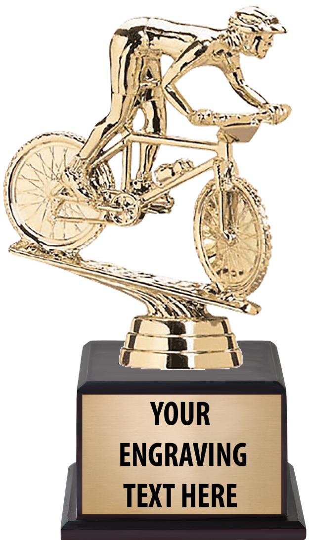 7.5" TROPHY ON BROWN WOOD BASE