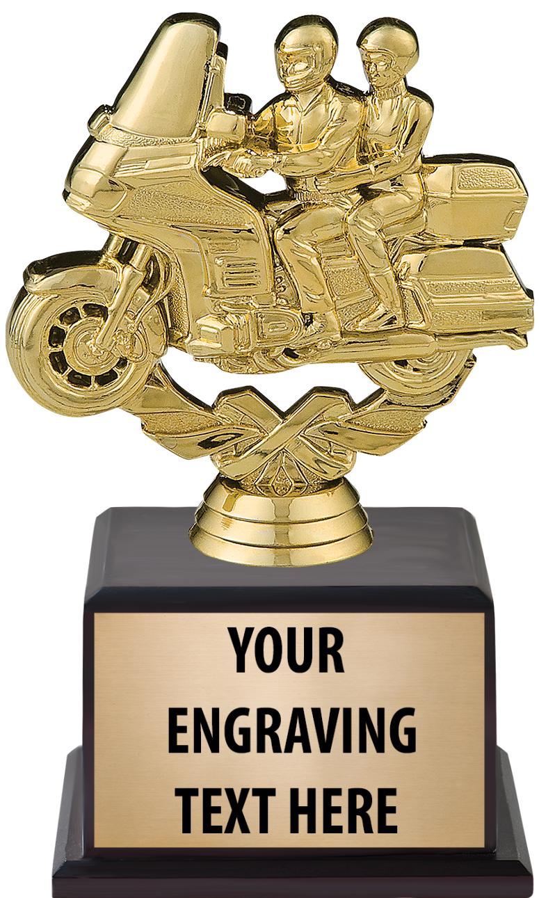 7.5" TROPHY ON BROWN WOOD BASE