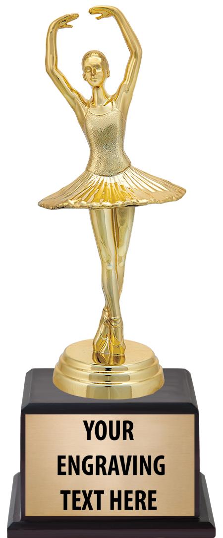 7.5" TROPHY ON BROWN WOOD BASE