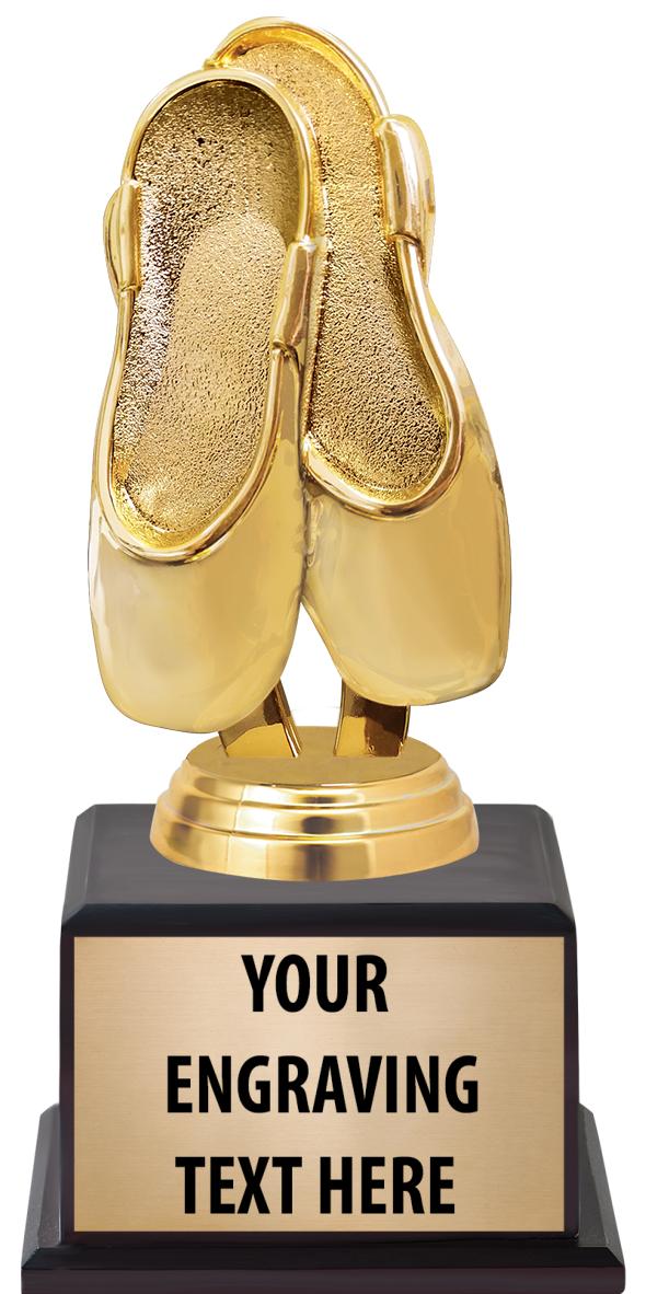 7.5" TROPHY ON BROWN WOOD BASE