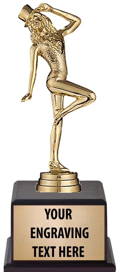 7.5" TROPHY ON BROWN WOOD BASE