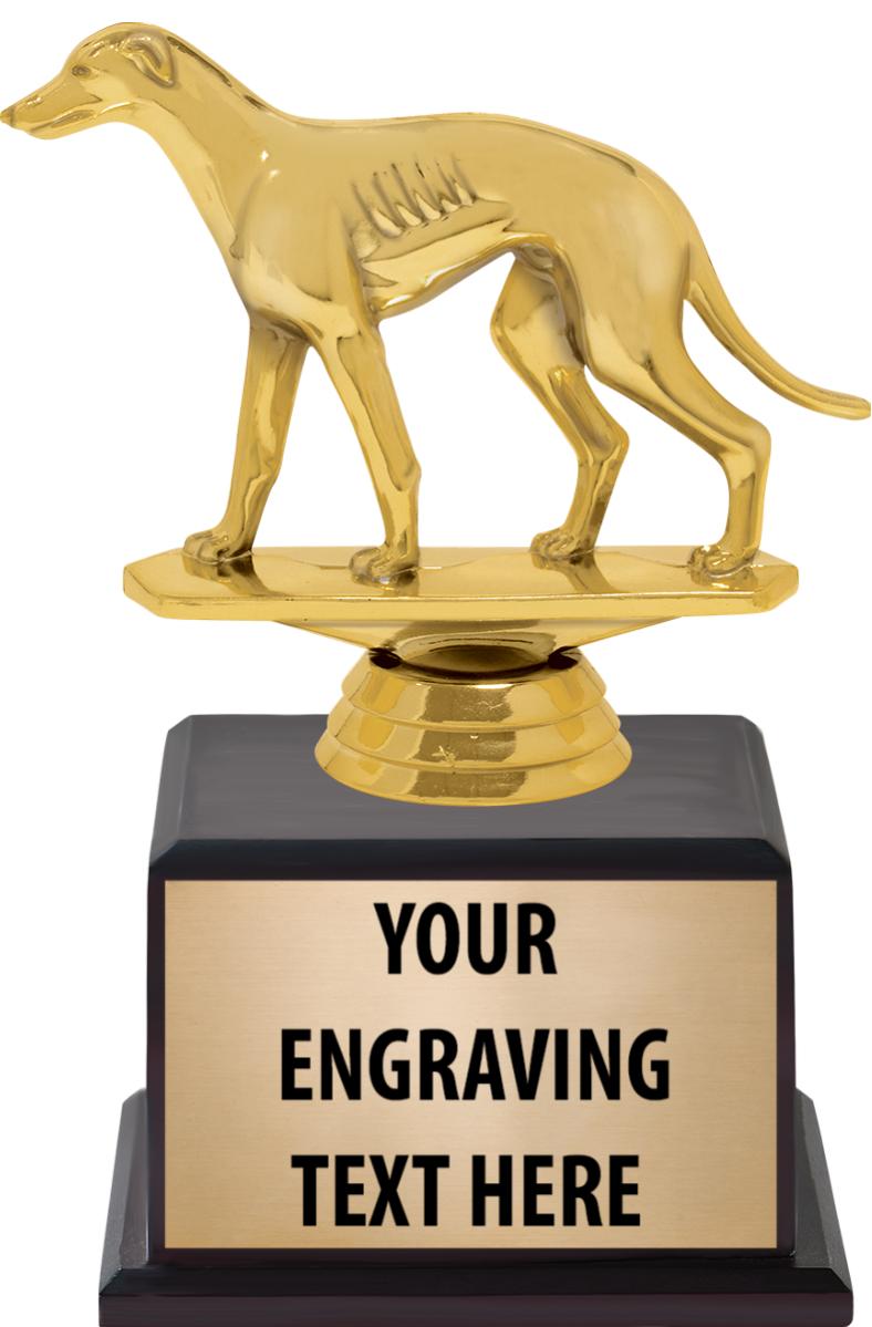 7.5" TROPHY ON BROWN WOOD BASE