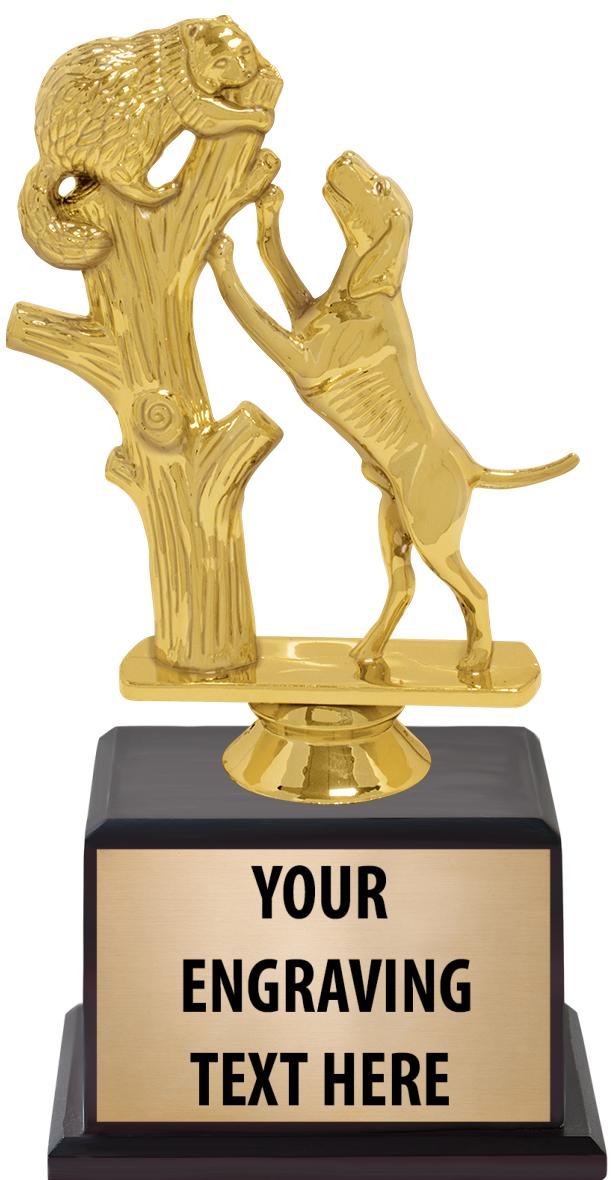 7.5" TROPHY ON BROWN WOOD BASE