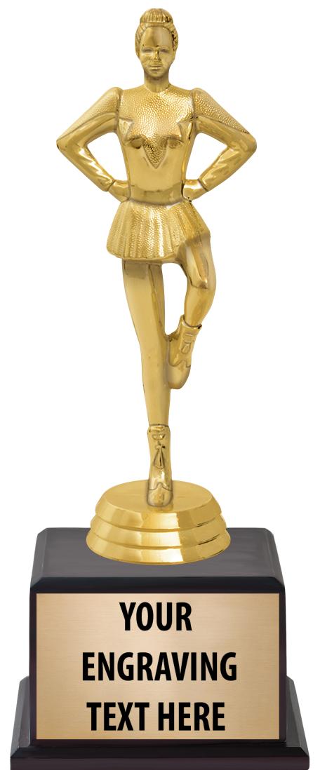 7.5" TROPHY ON BROWN WOOD BASE