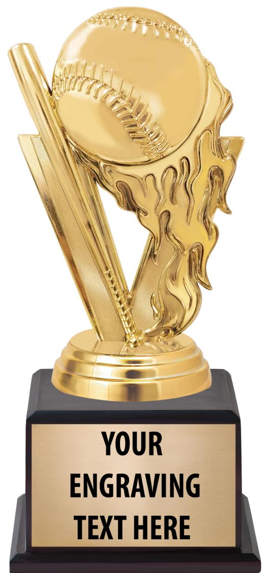 7.5" TROPHY ON BROWN WOOD BASE