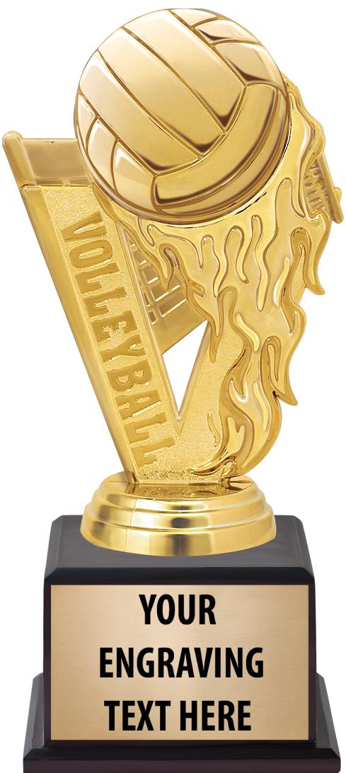 7.5" TROPHY ON BROWN WOOD BASE