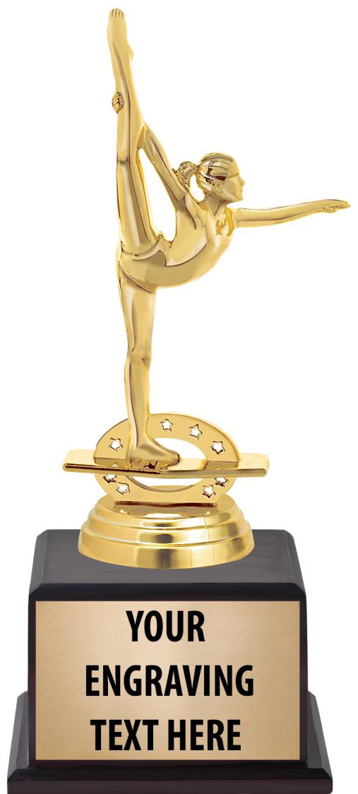 7.5" TROPHY ON BROWN WOOD BASE