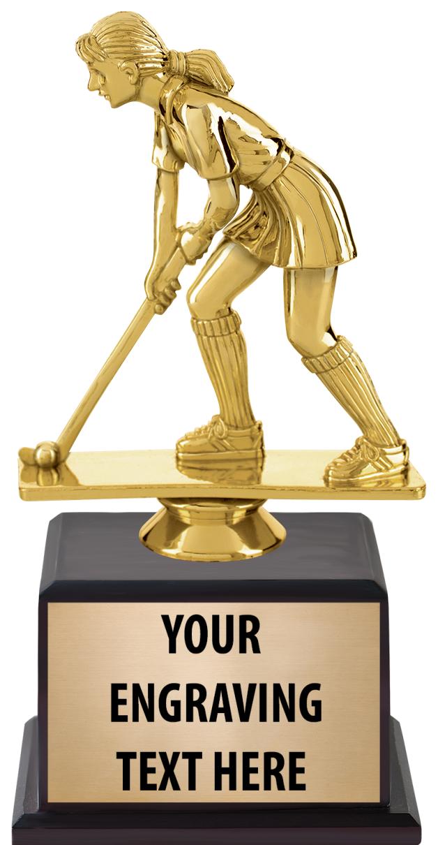 7.5" TROPHY ON BROWN WOOD BASE