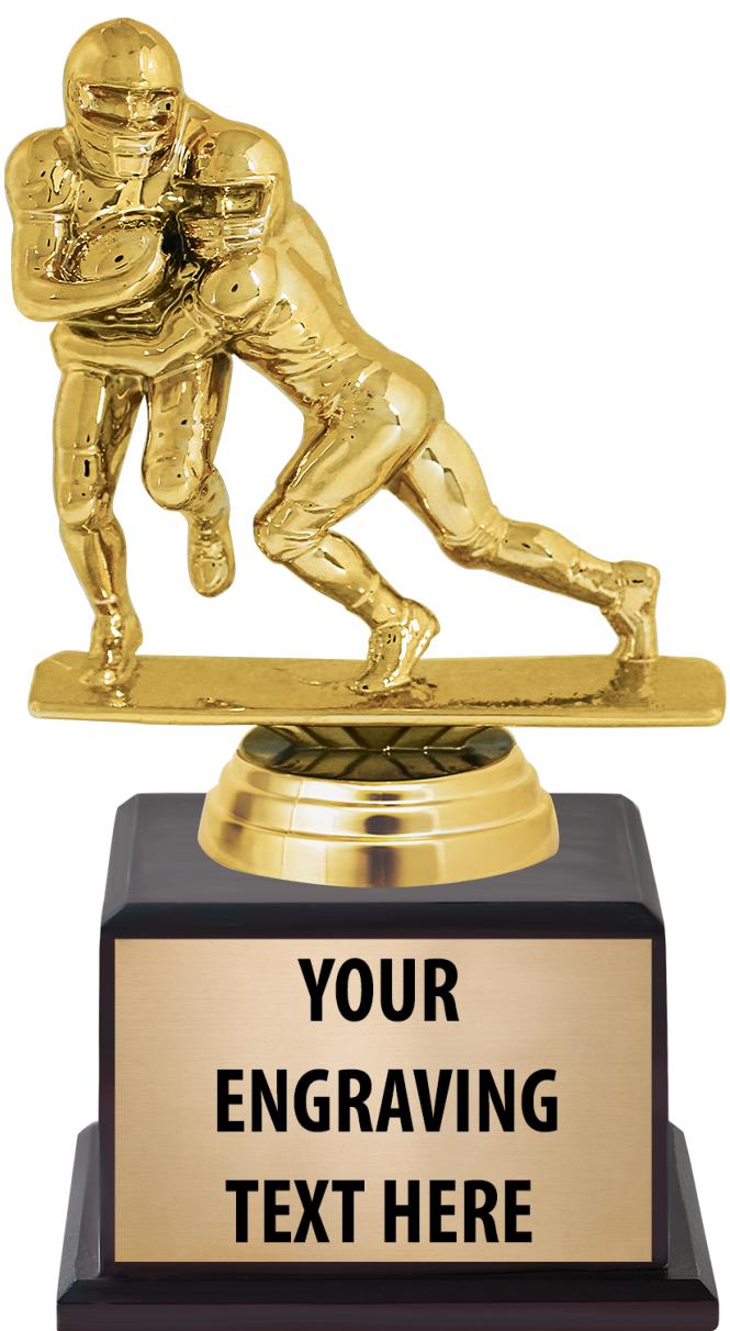 7.5" TROPHY ON BROWN WOOD BASE