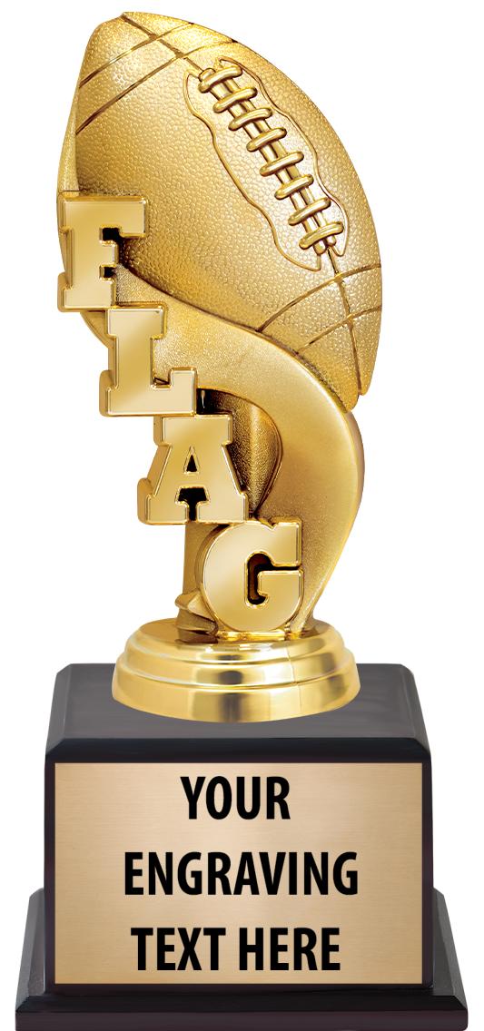 7.5" TROPHY ON BROWN WOOD BASE