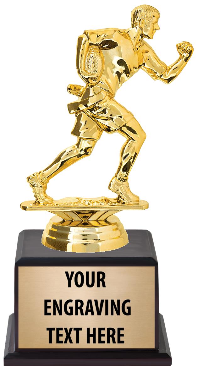 7.5" TROPHY ON BROWN WOOD BASE