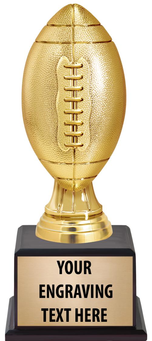 7.5" TROPHY ON BROWN WOOD BASE