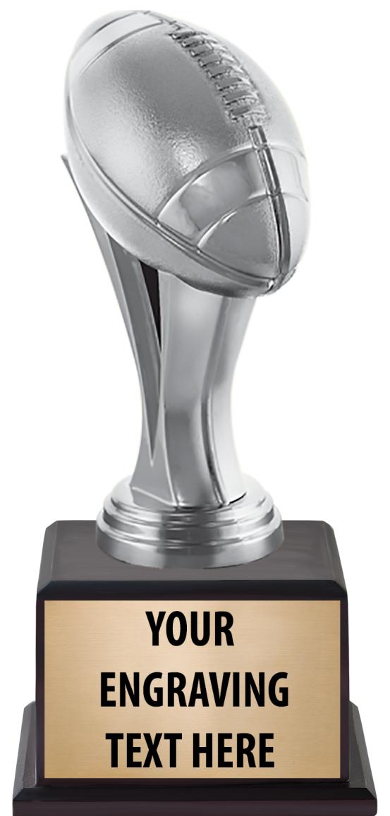 7.5" TROPHY ON BROWN WOOD BASE