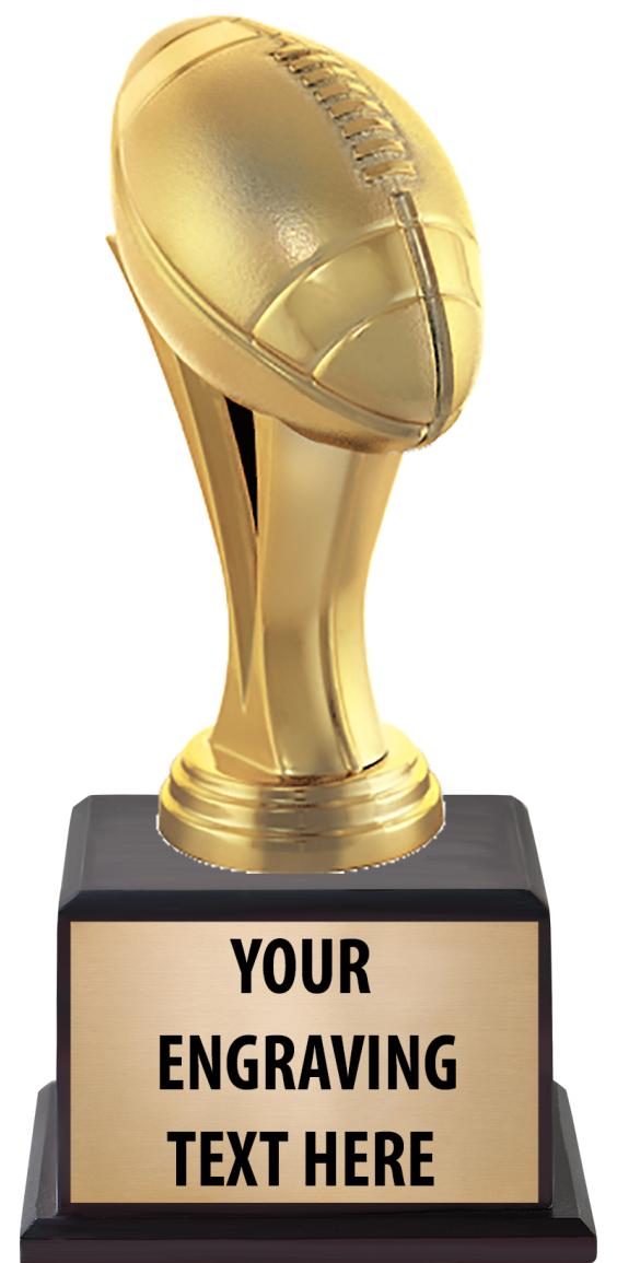 7.5" TROPHY ON BROWN WOOD BASE