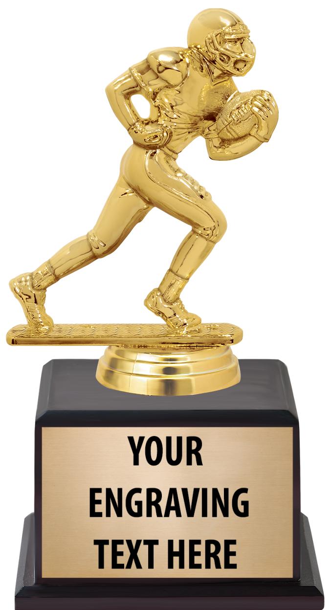 7.5" TROPHY ON BROWN WOOD BASE