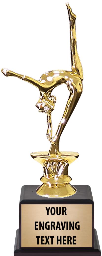 7.5" TROPHY ON BROWN WOOD BASE