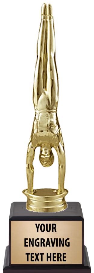 7.5" TROPHY ON BROWN WOOD BASE