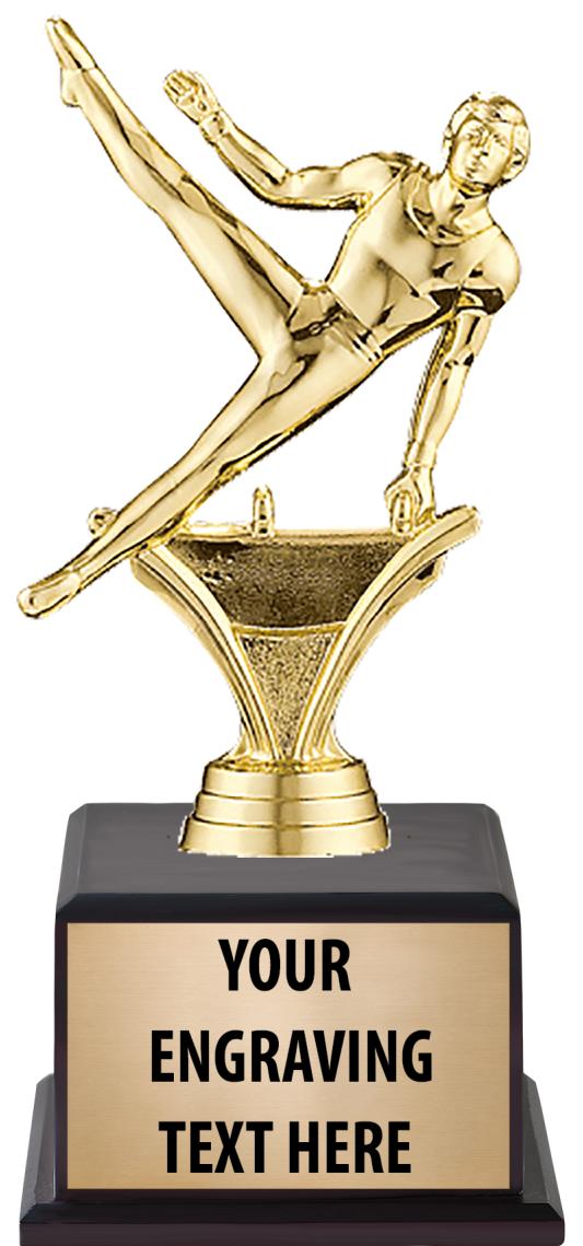 7.5" TROPHY ON BROWN WOOD BASE