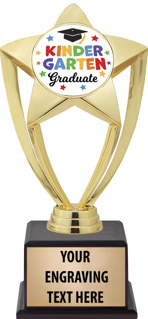 7.5" TROPHY ON BROWN WOOD BASE