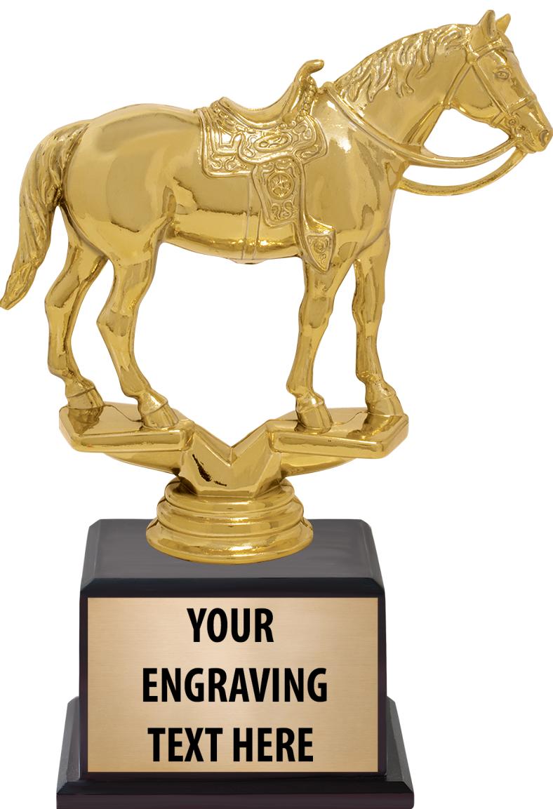 7.5" TROPHY ON BROWN WOOD BASE