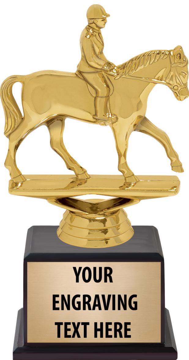 7.5" TROPHY ON BROWN WOOD BASE