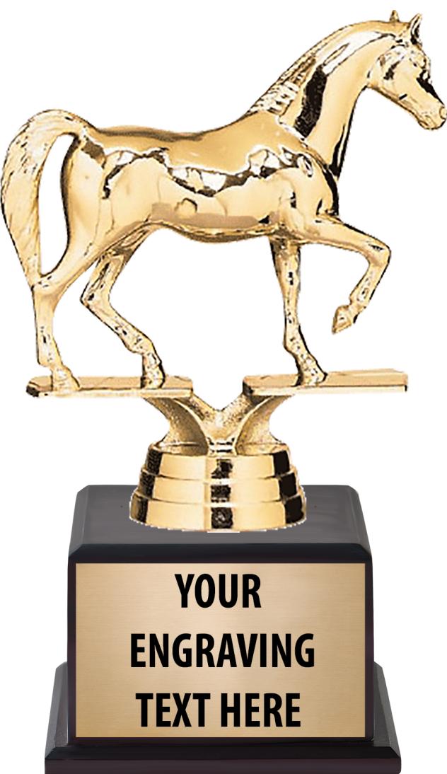 7.5" TROPHY ON BROWN WOOD BASE