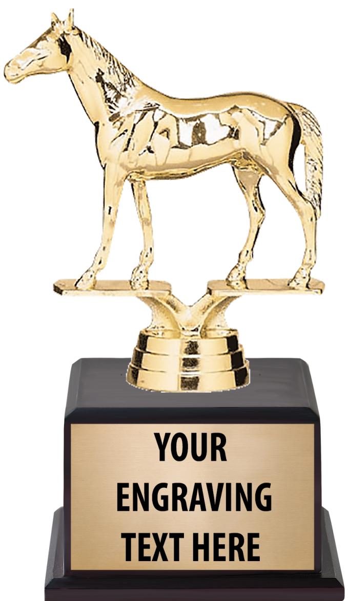 7.5" TROPHY ON BROWN WOOD BASE