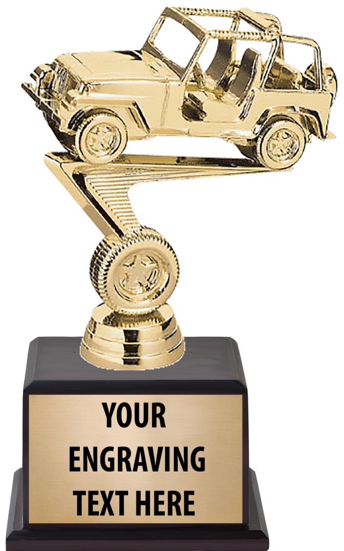 7.5" TROPHY ON BROWN WOOD BASE