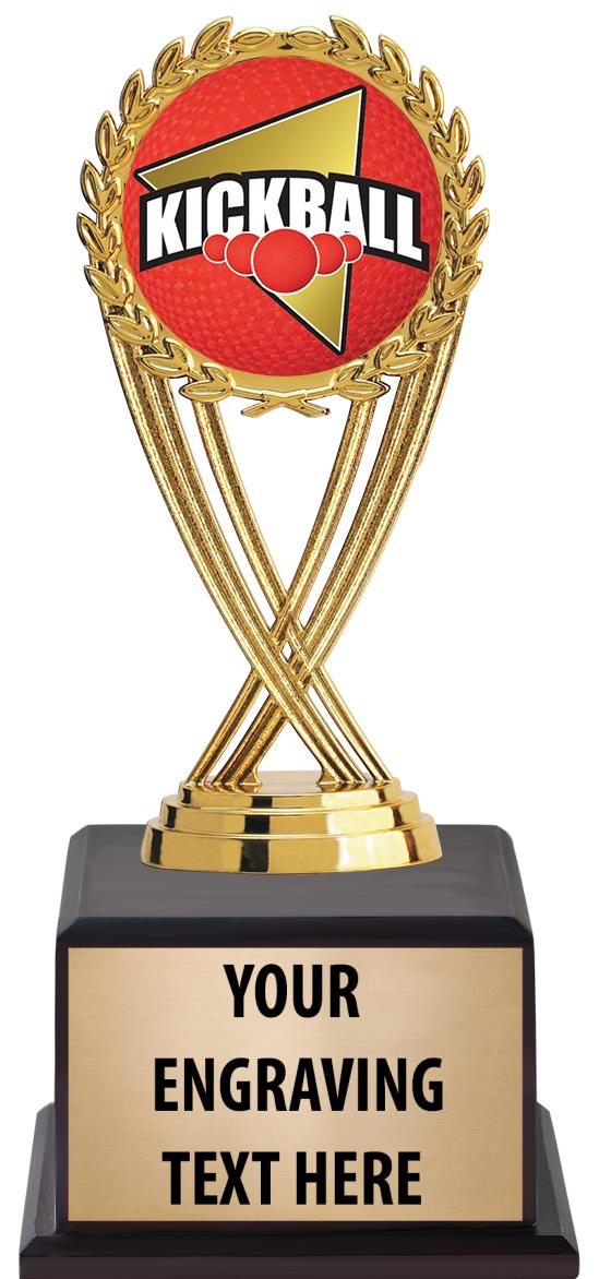 7.5" TROPHY ON BROWN WOOD BASE