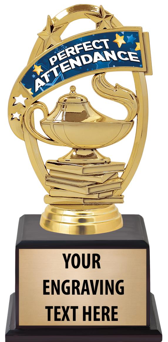 7.5" TROPHY ON BROWN WOOD BASE