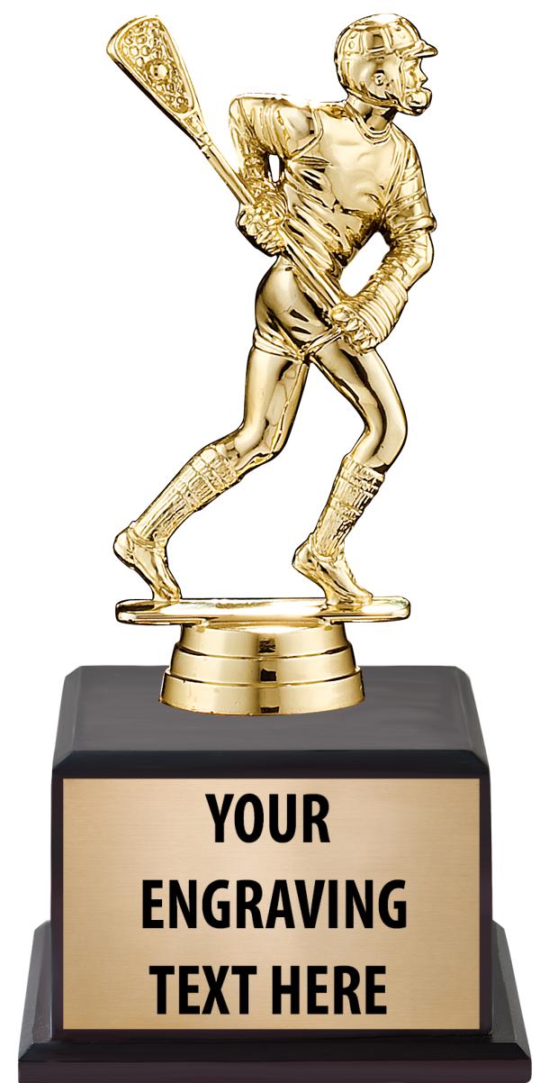 7.5" TROPHY ON BROWN WOOD BASE