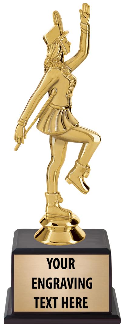 7.5" TROPHY ON BROWN WOOD BASE