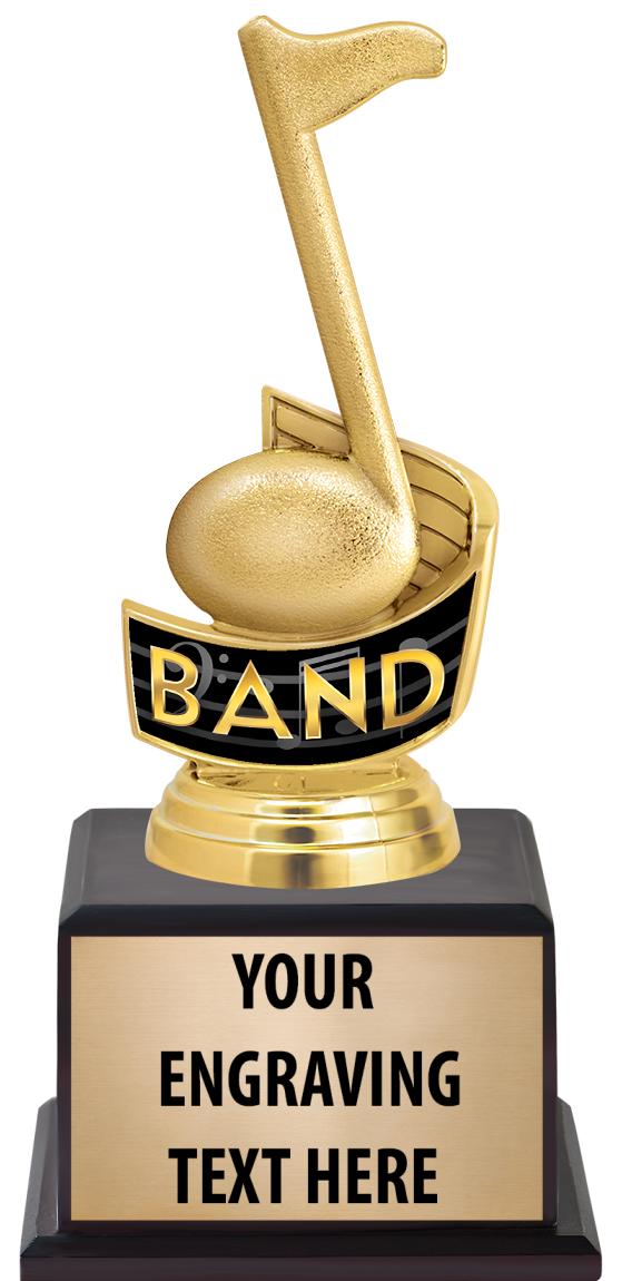 7.5" TROPHY ON BROWN WOOD BASE