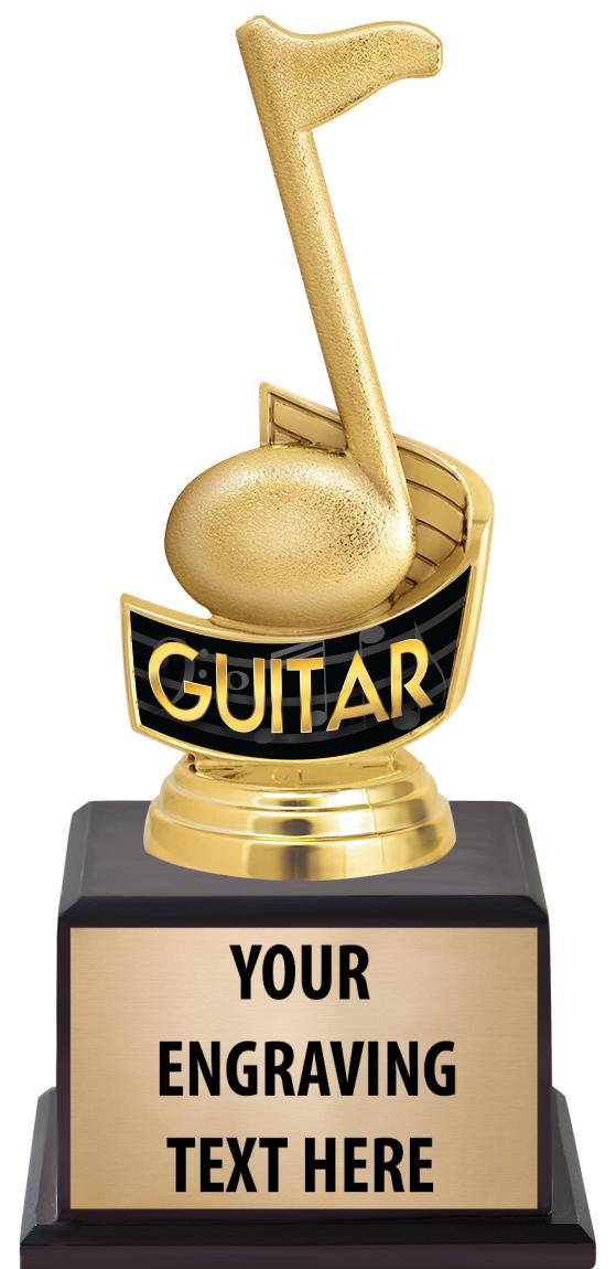 7.5" TROPHY ON BROWN WOOD BASE