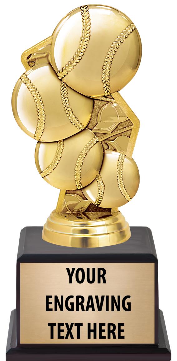 7.5" TROPHY ON BROWN WOOD BASE