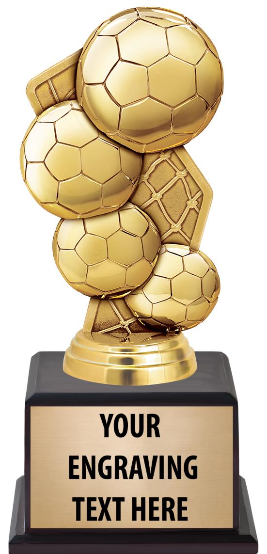 7.5" TROPHY ON BROWN WOOD BASE