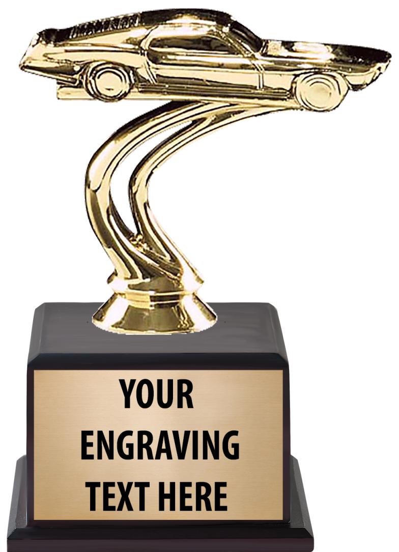 7.5" TROPHY ON BROWN WOOD BASE