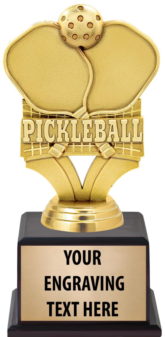 7.5" TROPHY ON BROWN WOOD BASE