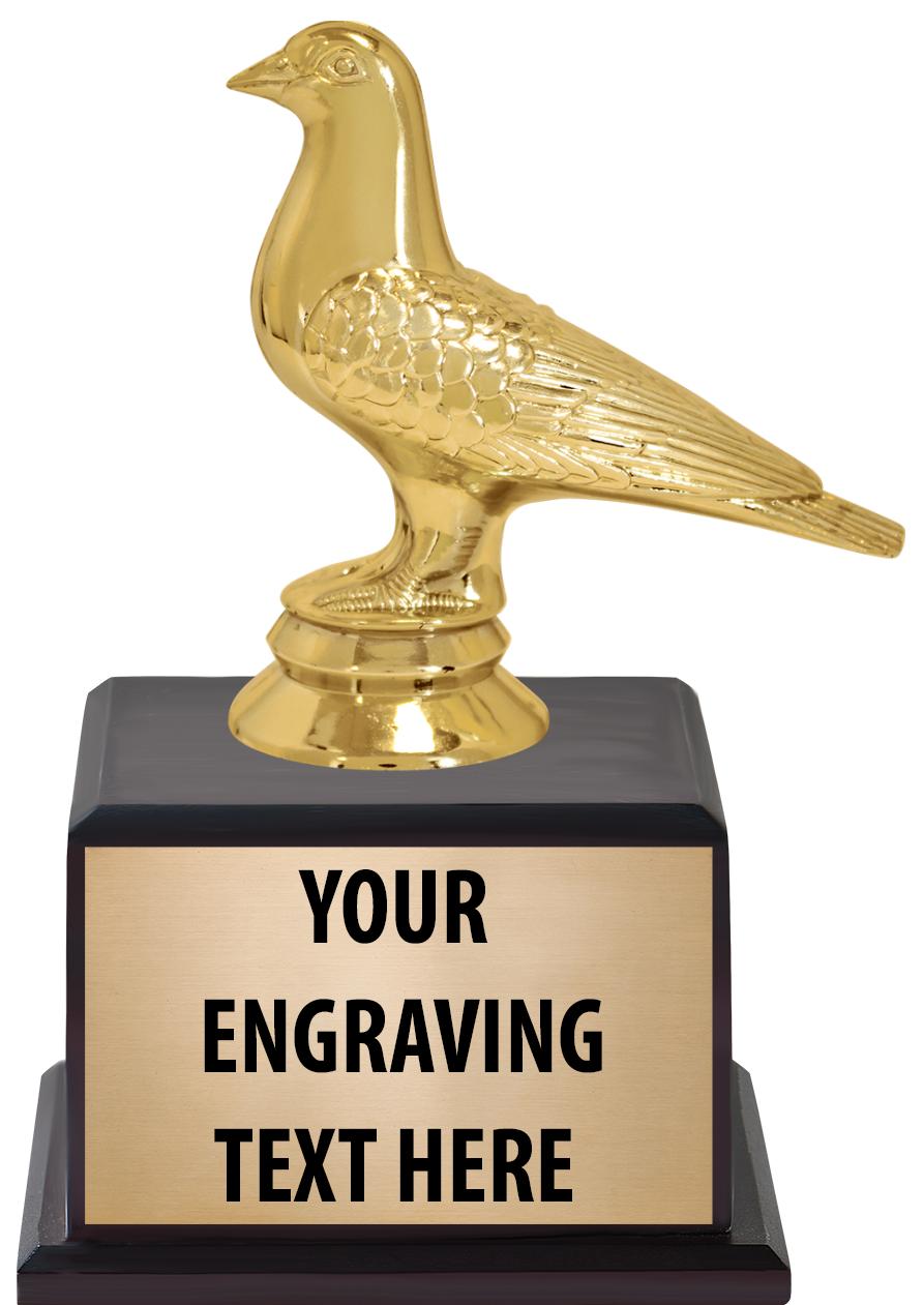 7.5" TROPHY ON BROWN WOOD BASE