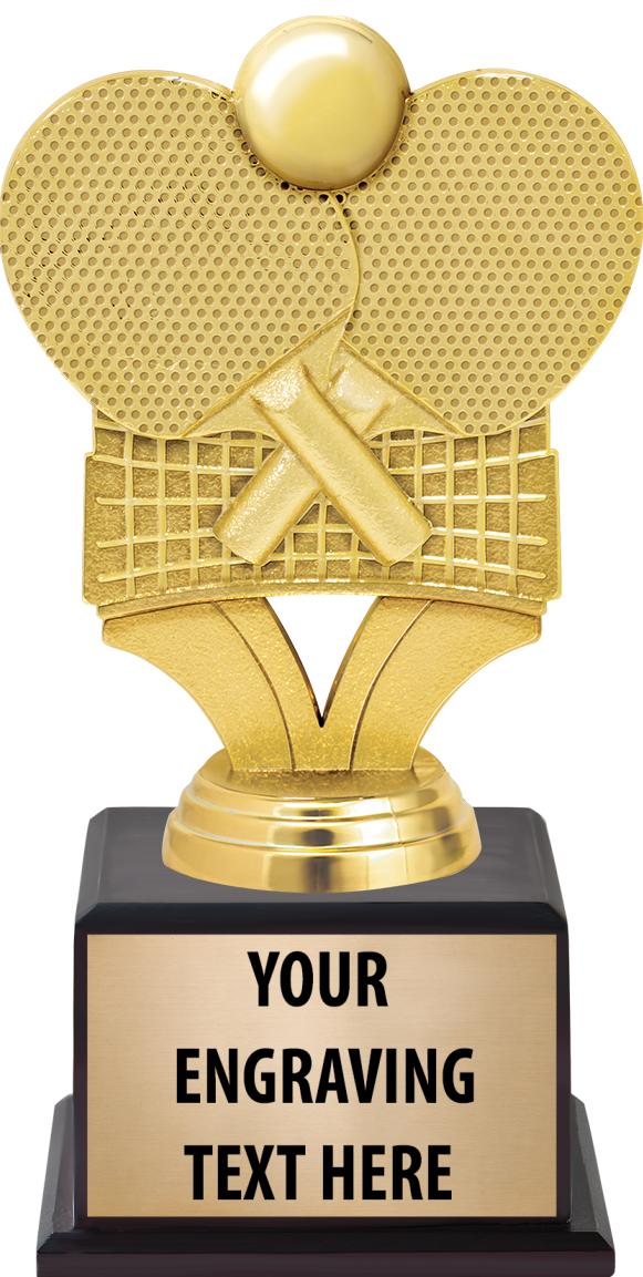 7.5" TROPHY ON BROWN WOOD BASE