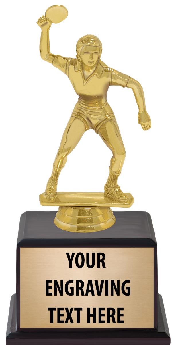 7.5" TROPHY ON BROWN WOOD BASE