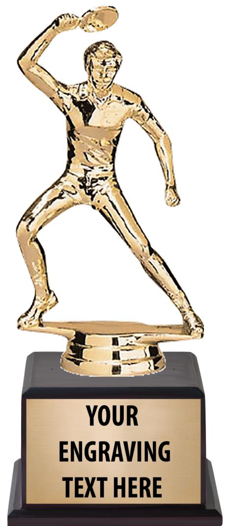 7.5" TROPHY ON BROWN WOOD BASE