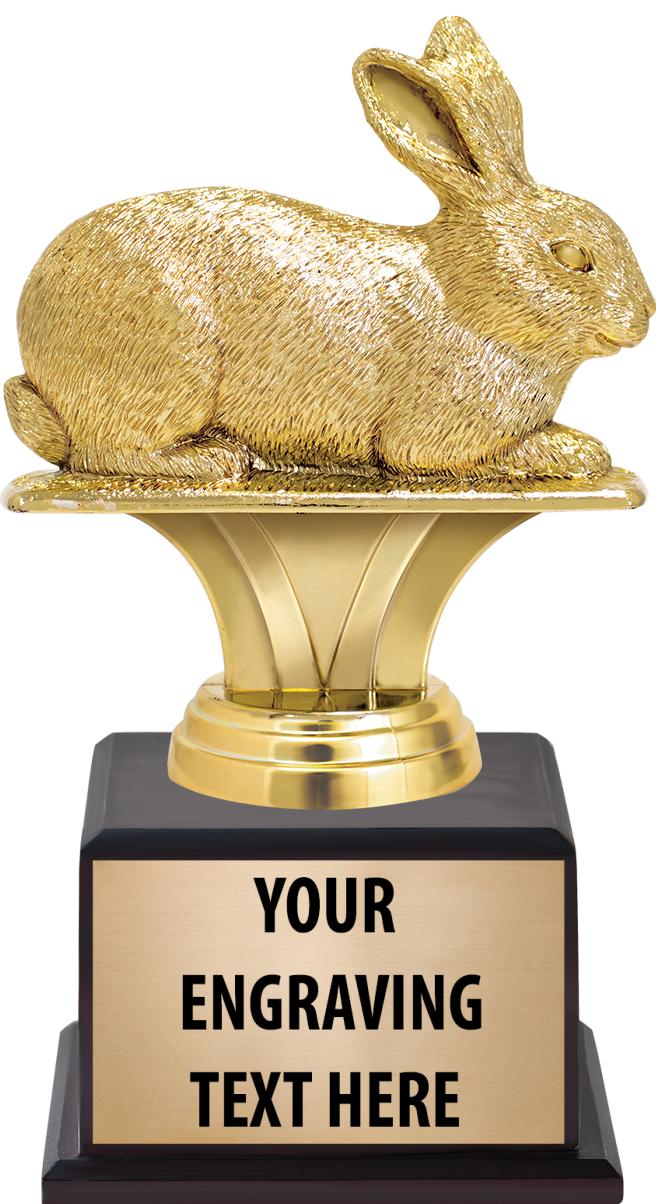 7.5" TROPHY ON BROWN WOOD BASE