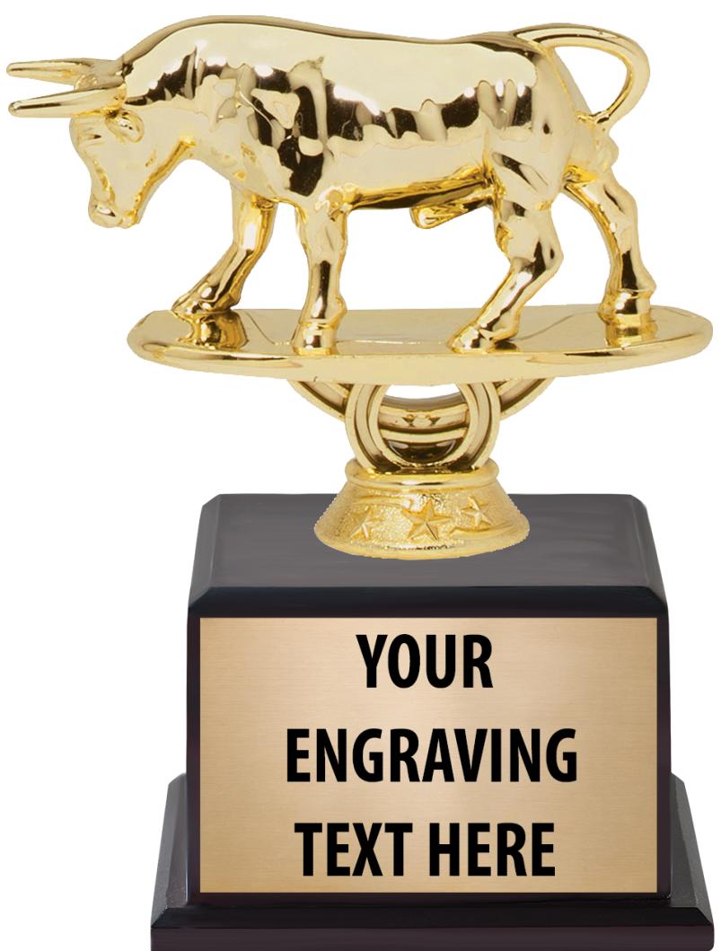 7.5" TROPHY ON BROWN WOOD BASE