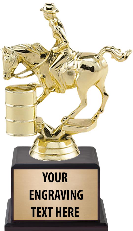 7.5" TROPHY ON BROWN WOOD BASE